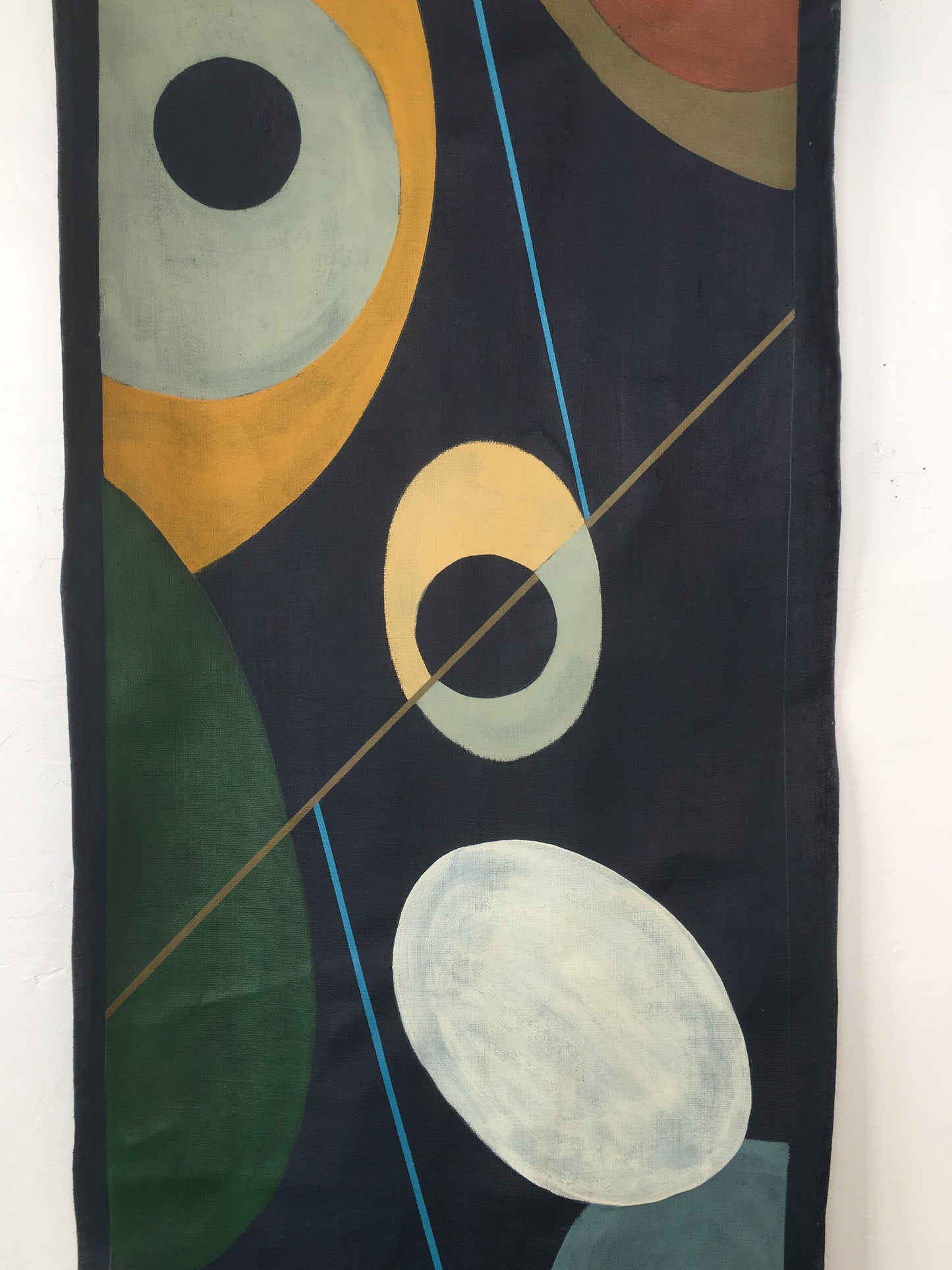 LE REFLET_ 01 peinture sur toile de lin enduit 220x67cm et 150x 67cm