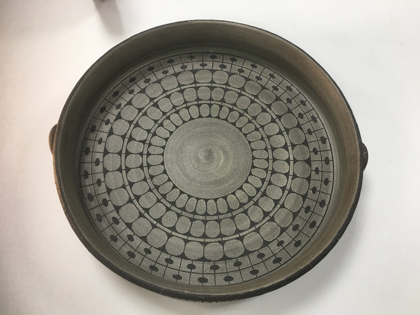 Ulla Winblad , Grand Plat en grès émaillé, "Alingsås Keramik" circa 60