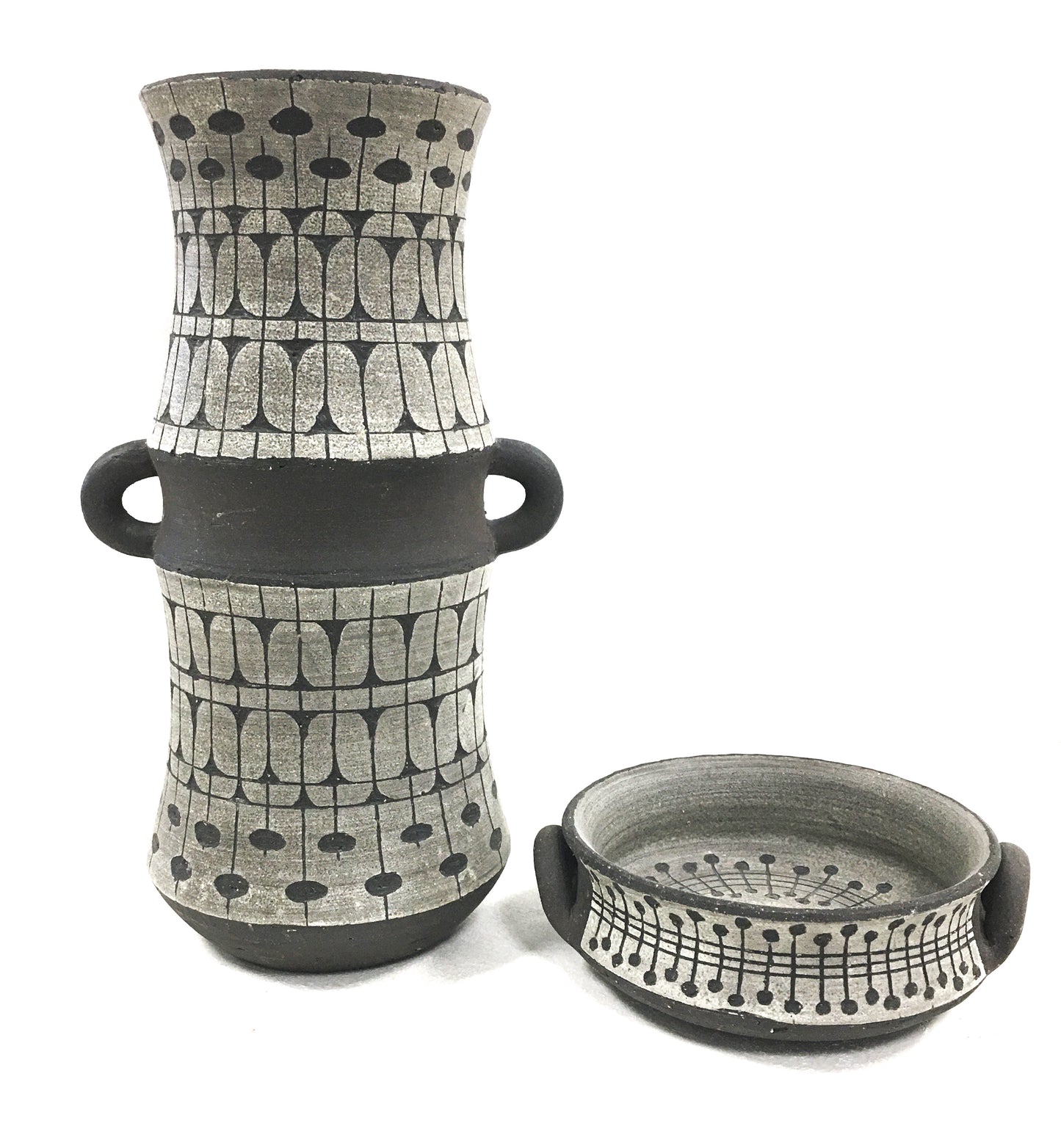 Ulla Winblad ensemble vase et coupole en grès "Alingsås Keramik" circa 60
