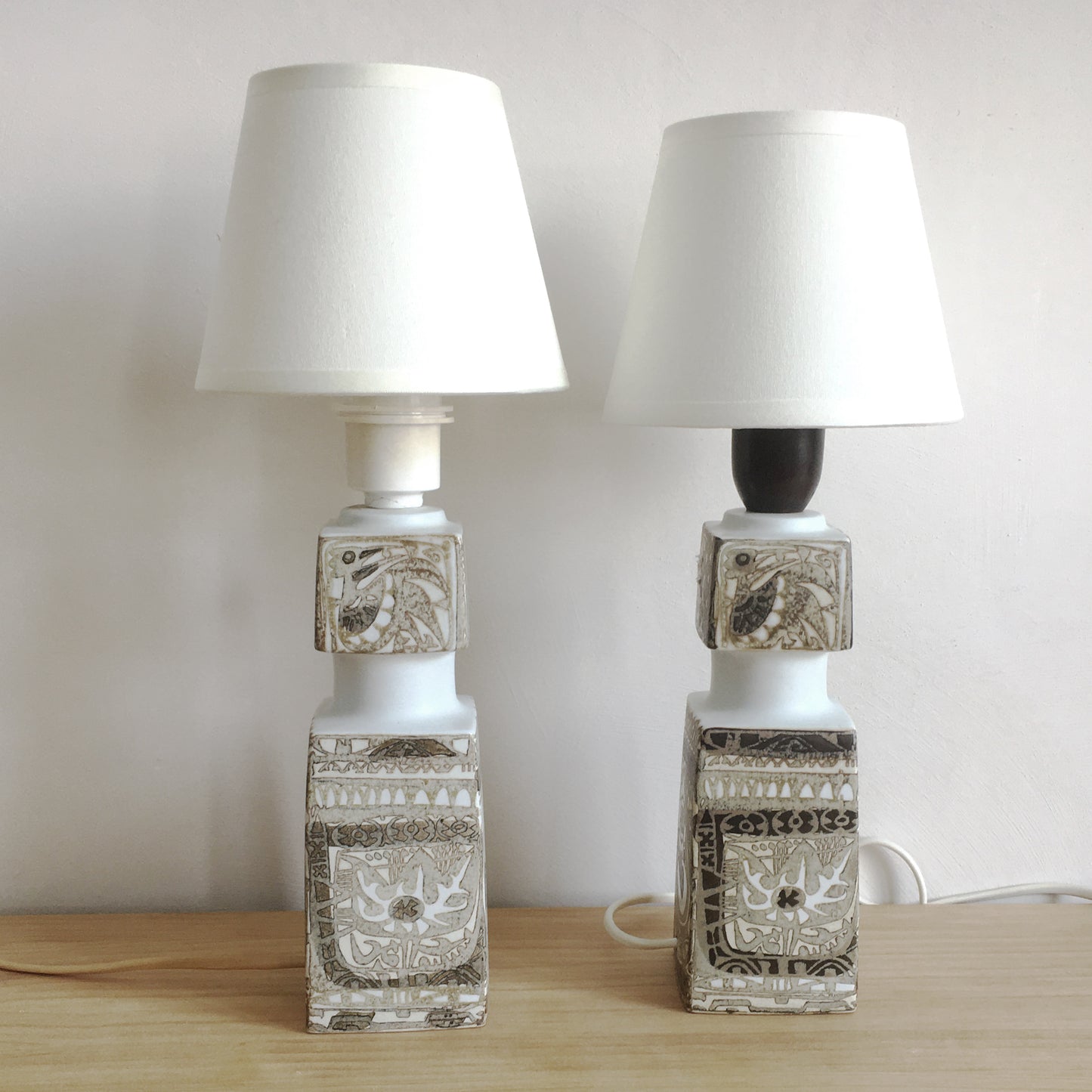 Nils Thorsson, 2 lampes de table en céramique, , Royal Copenhagen, Danemark.