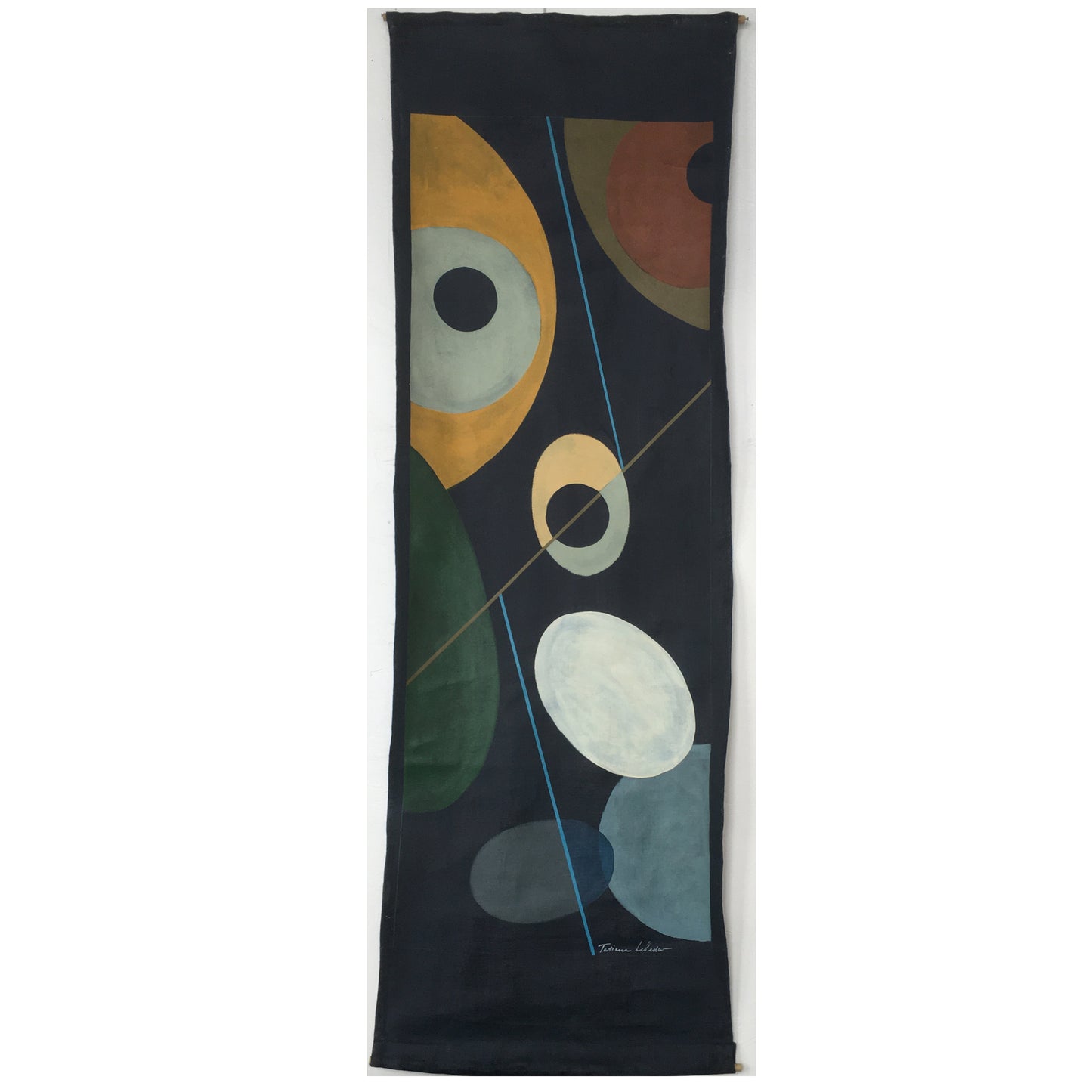LE REFLET_ 01 peinture sur toile de lin enduit 220x67cm et 150x 67cm