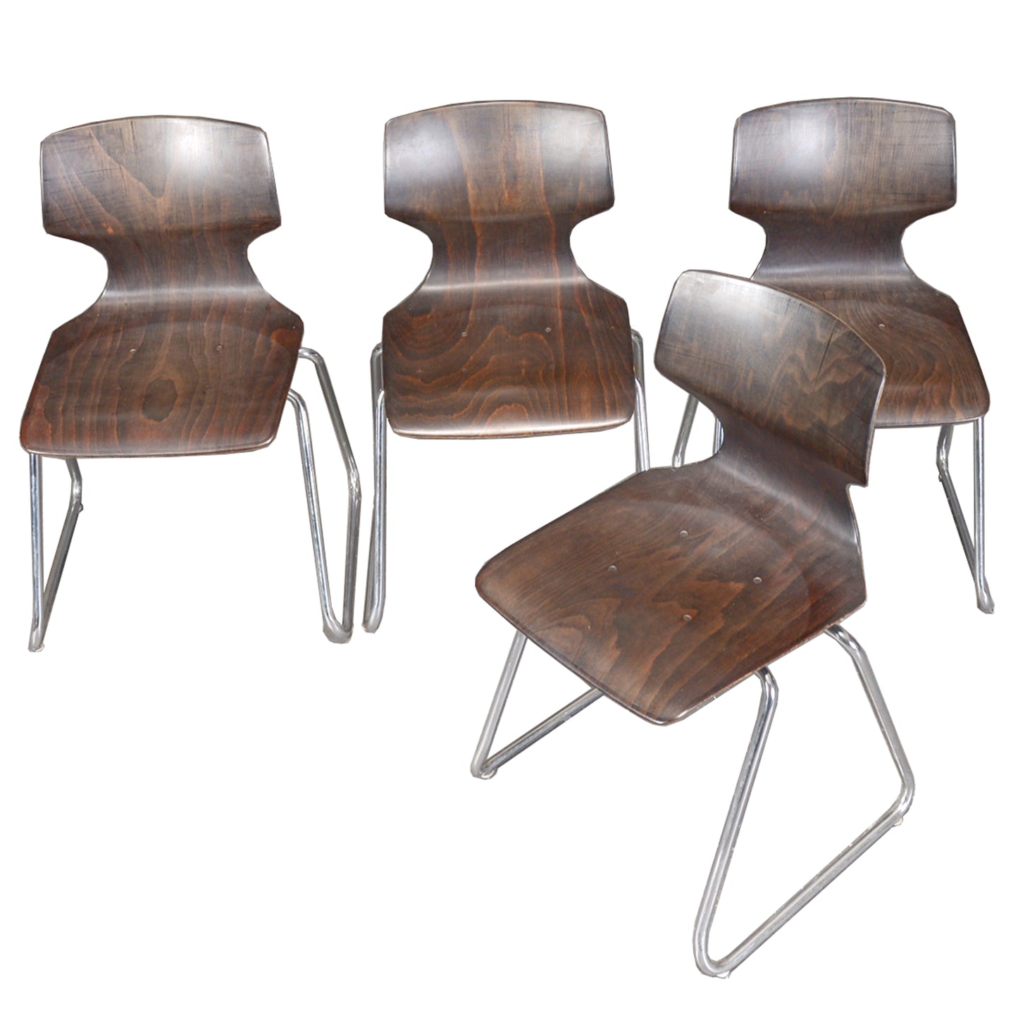 Chaises empilantes, Pagholz, années 1960(4)