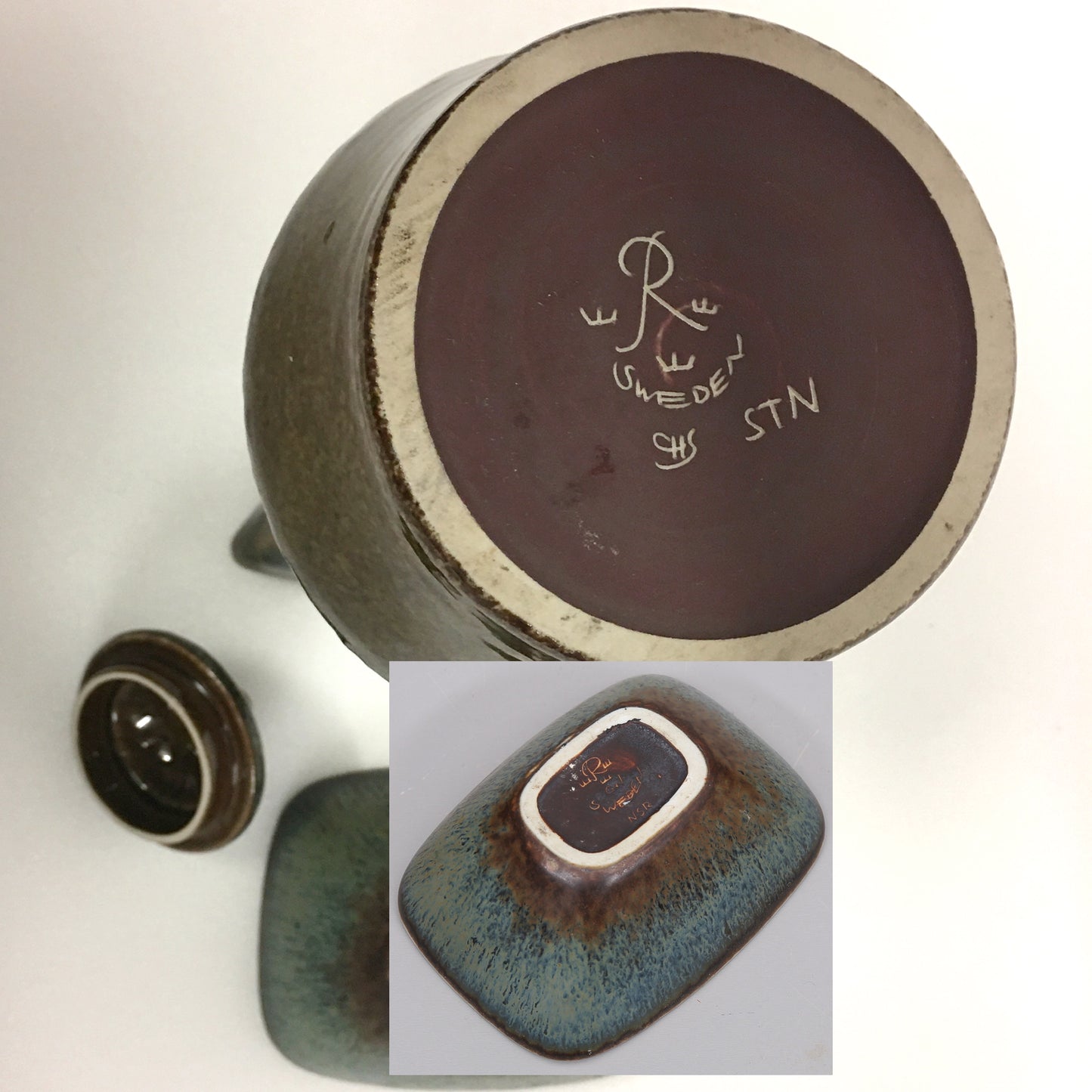 GUNNAR NYLUND & Carl Harry Stålhane CRUCHE AVEC COUVERCLE, Suede circa 60 , Rörstran