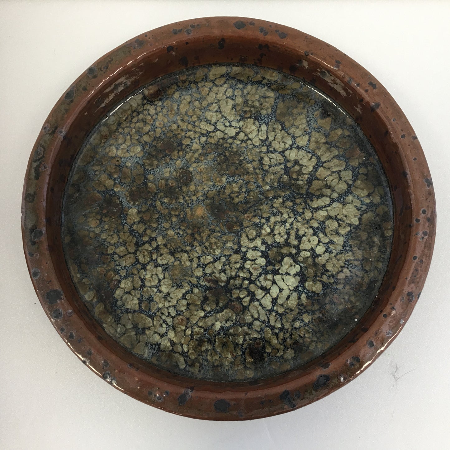 CLAES THELL grand plat grès émaillée Suede 70's
