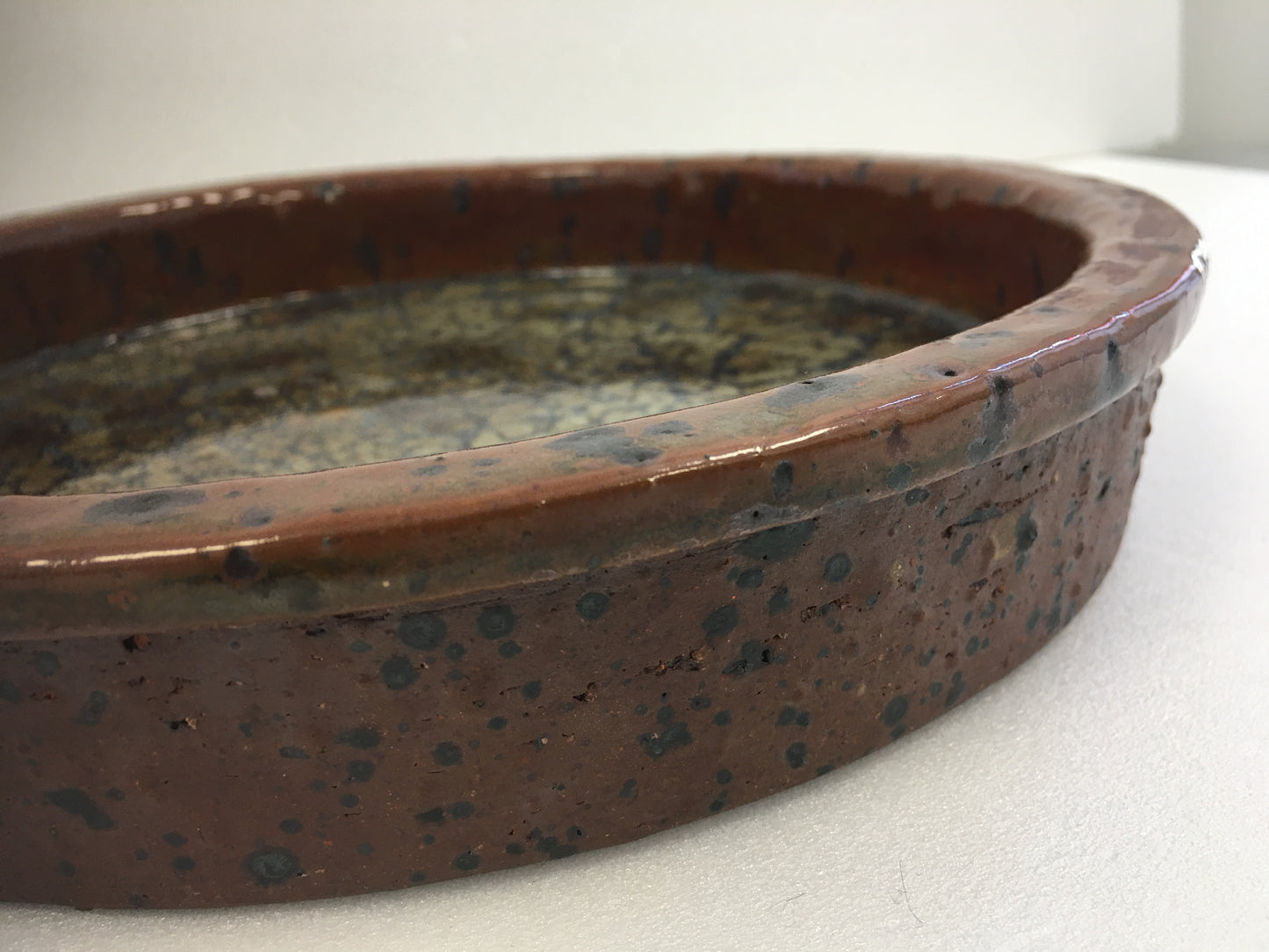 CLAES THELL grand plat grès émaillée Suede 70's