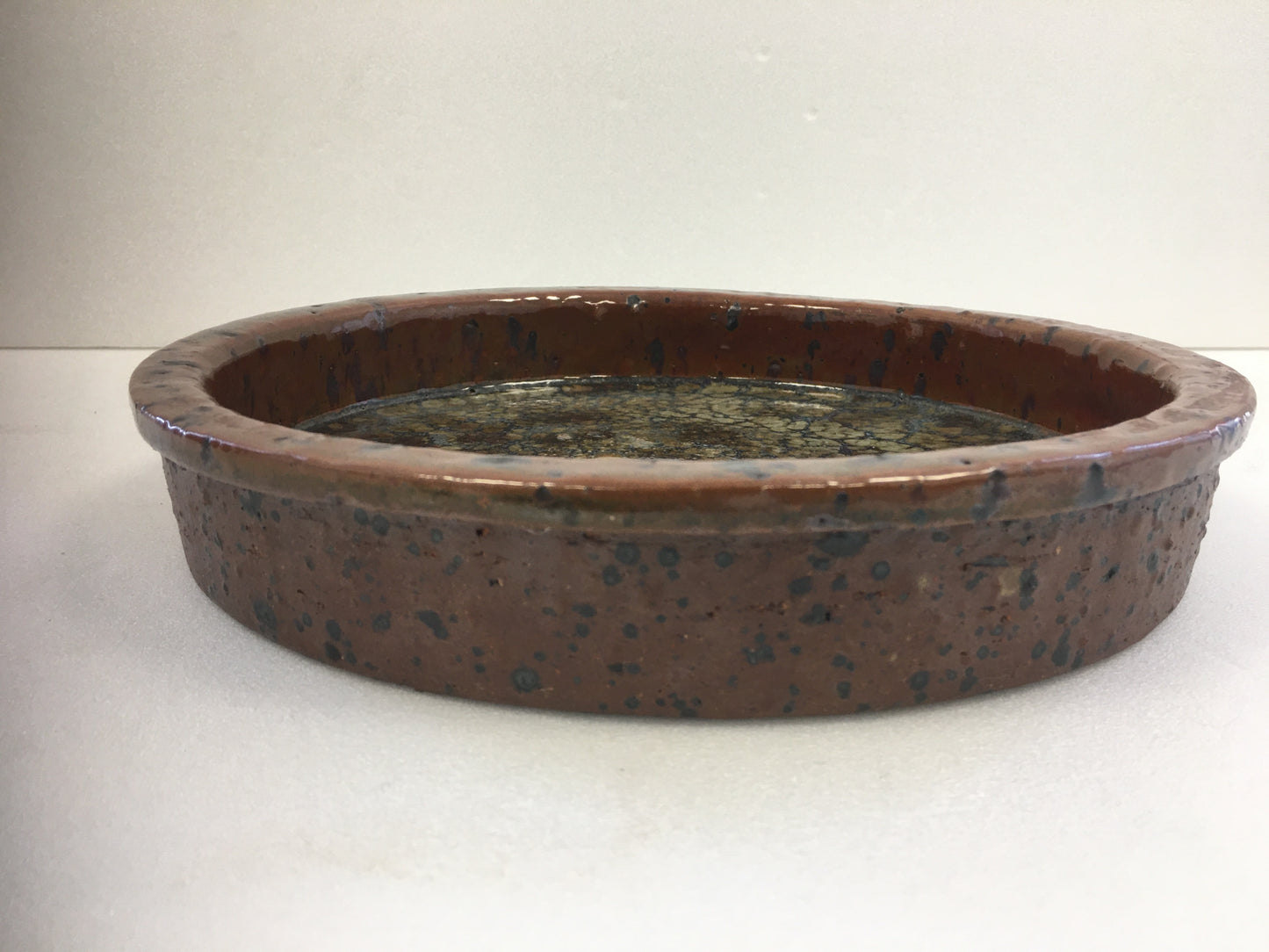 CLAES THELL grand plat grès émaillée Suede 70's