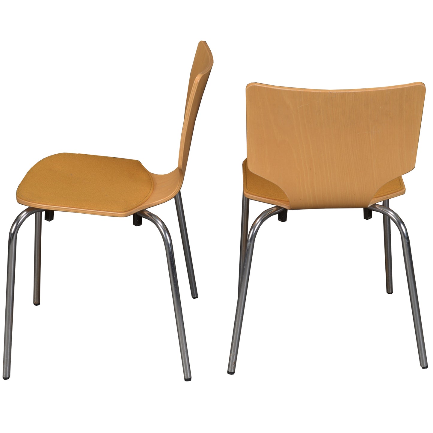 Chaise empilante en bois de hêtre moulé, Duba Furniture, 70's