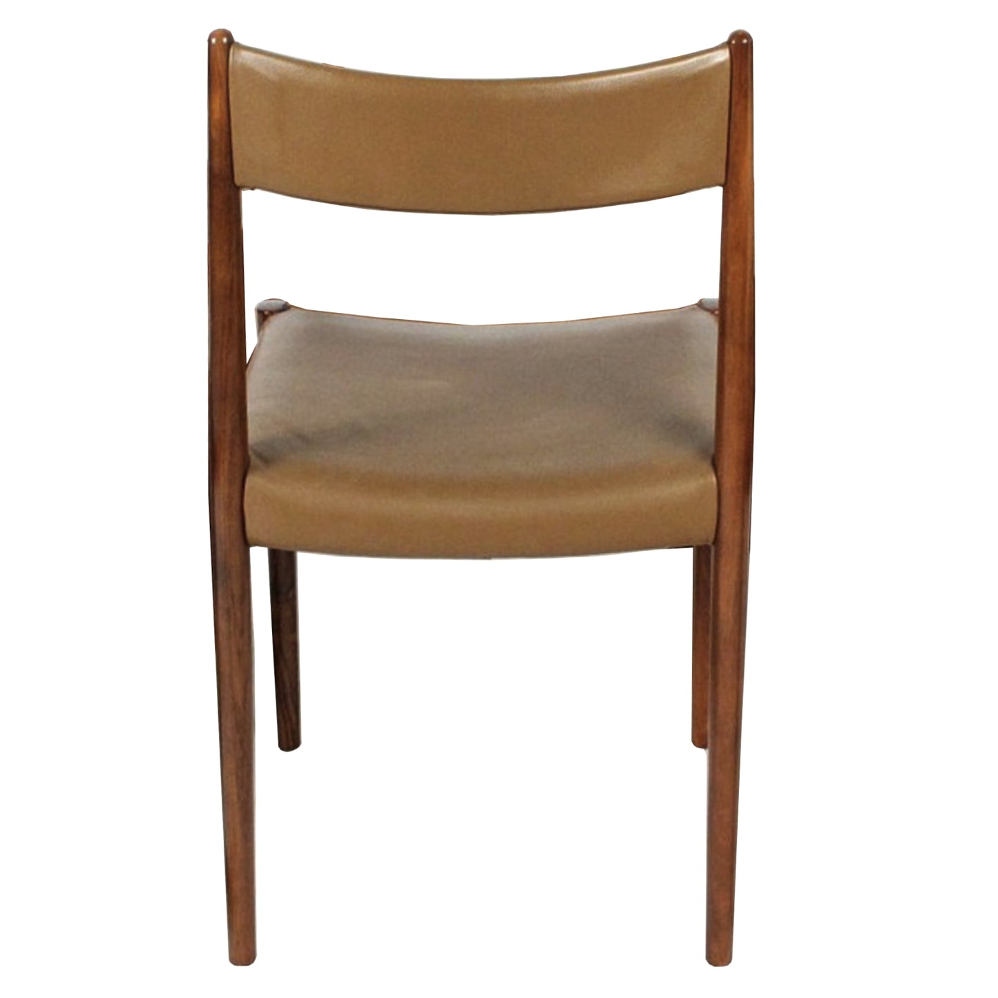 Chaises en palissandre et cuir kaki 1960s.(6)