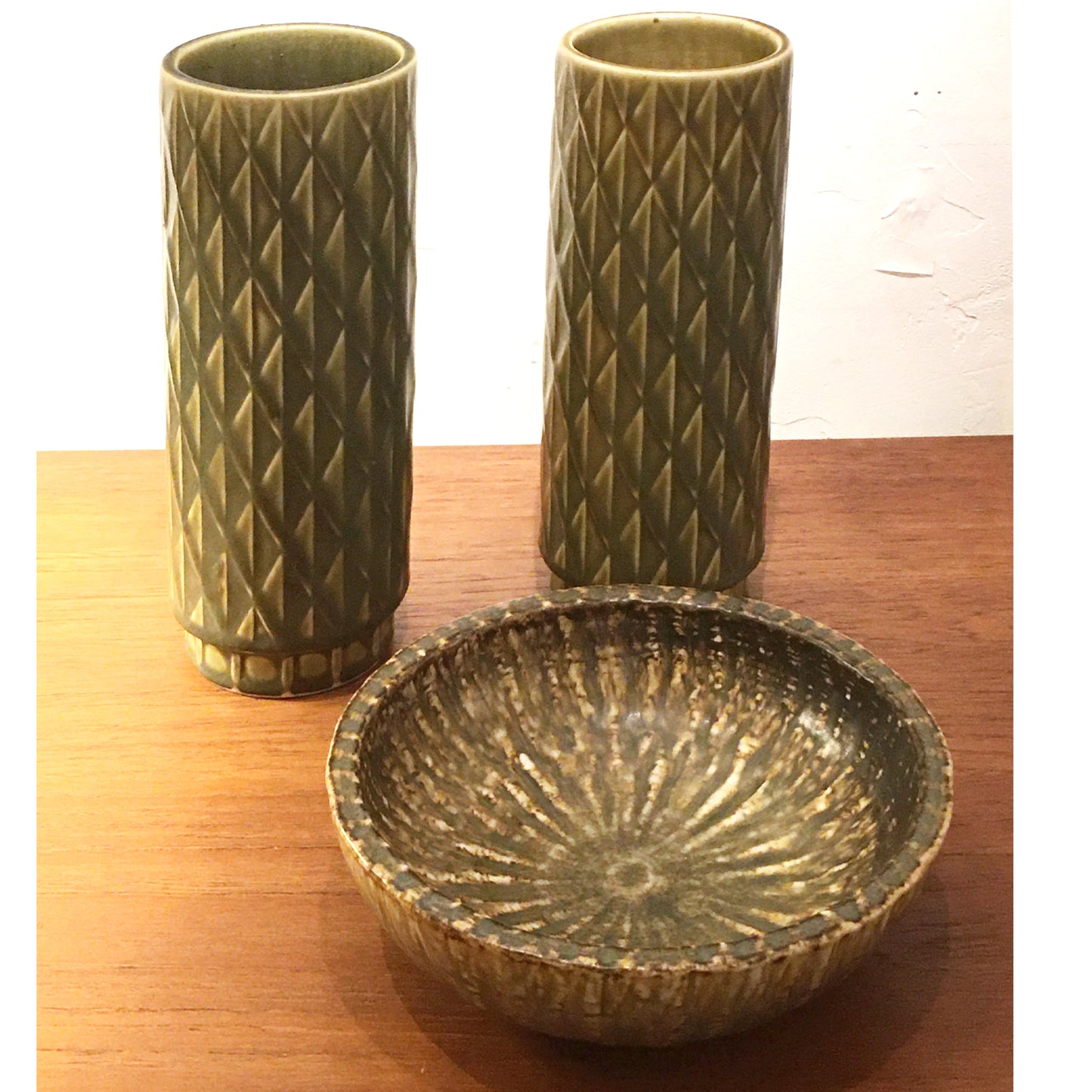 GUNNAR NYLUND 2 Vases "Eterna", Rörstrand, Suède circa 50