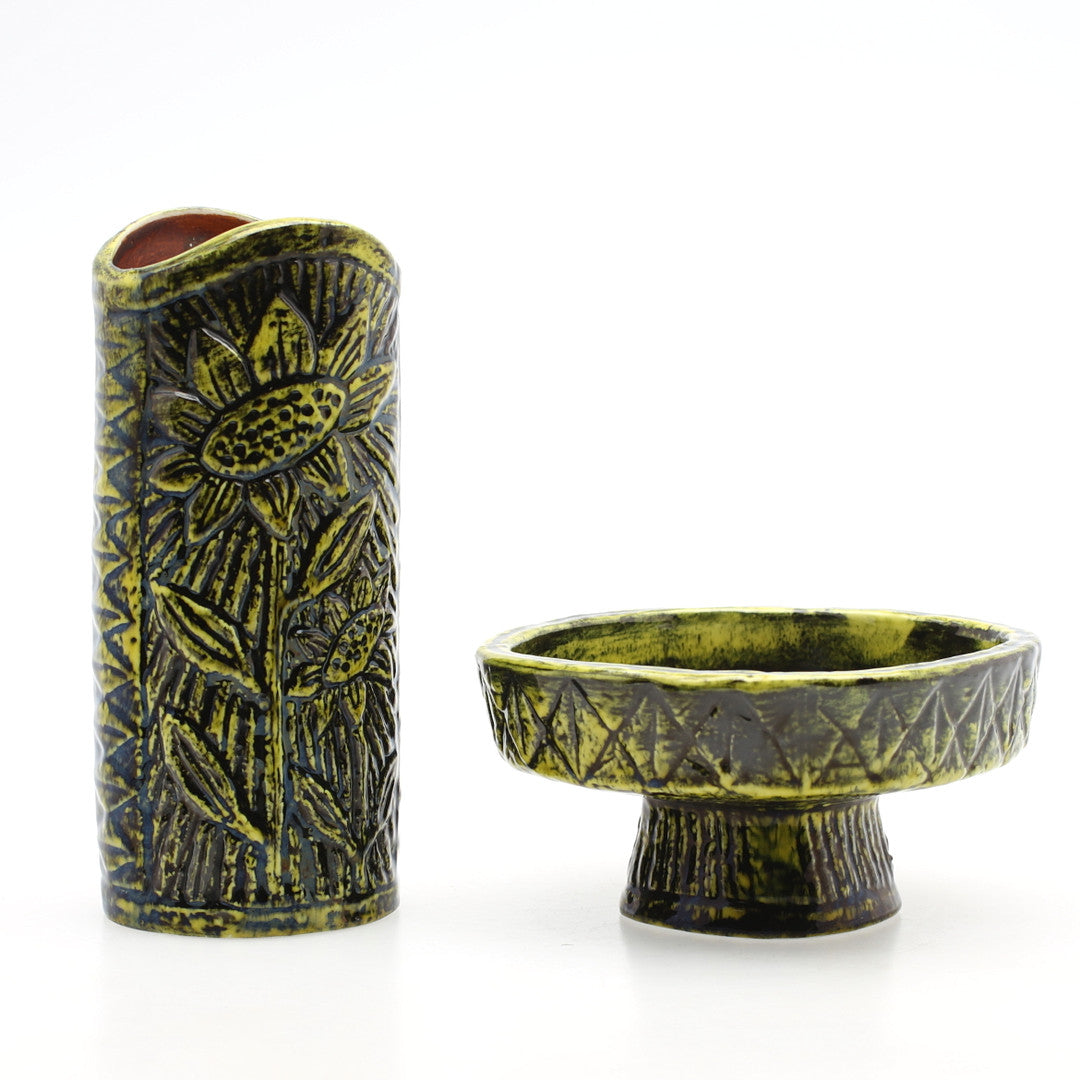GUNNAR NYLUND Vase et coupole , Rörstrand, Suède circa 60
