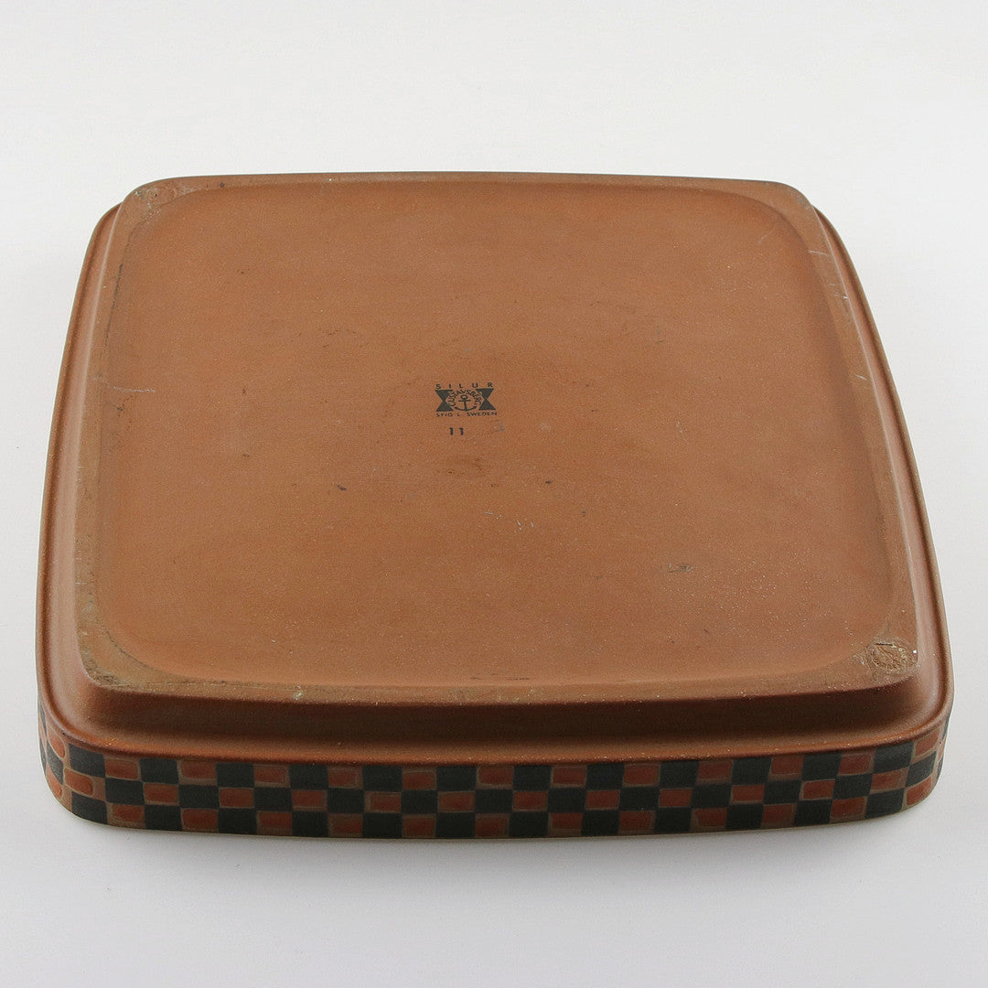 Stig Lindberg, Grand plat carré,''Silur''Gustavsberg. Suède circa 60