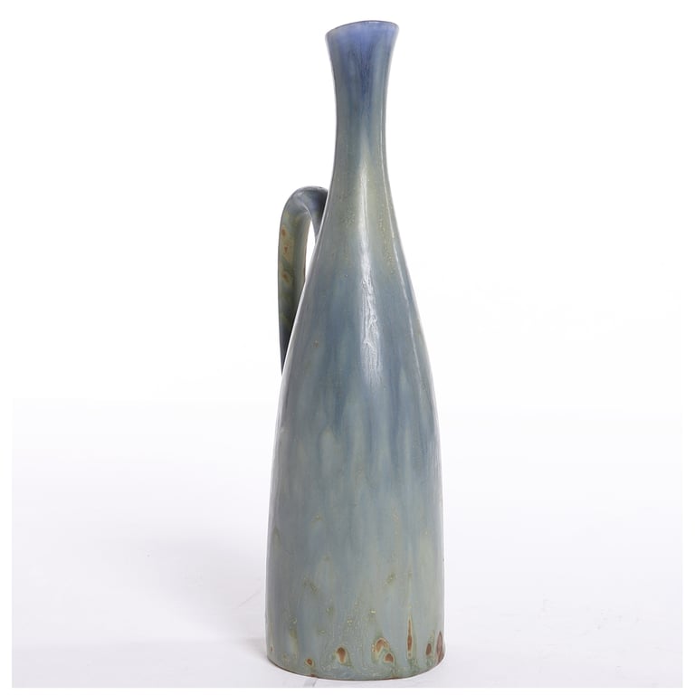 Gunnar Nylund et Carl Harry Stålhane Vase en grès bleu-vert, Sweden, circa 50