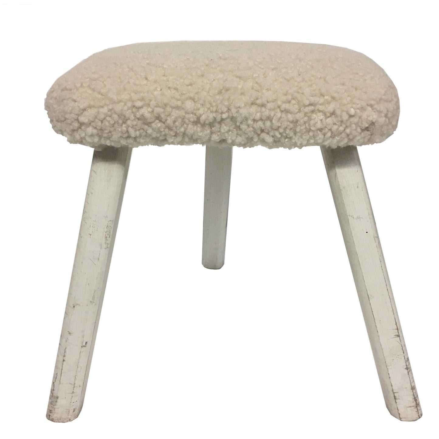 Tabouret hêtre peint, tissu "mouton" , Danois 60's