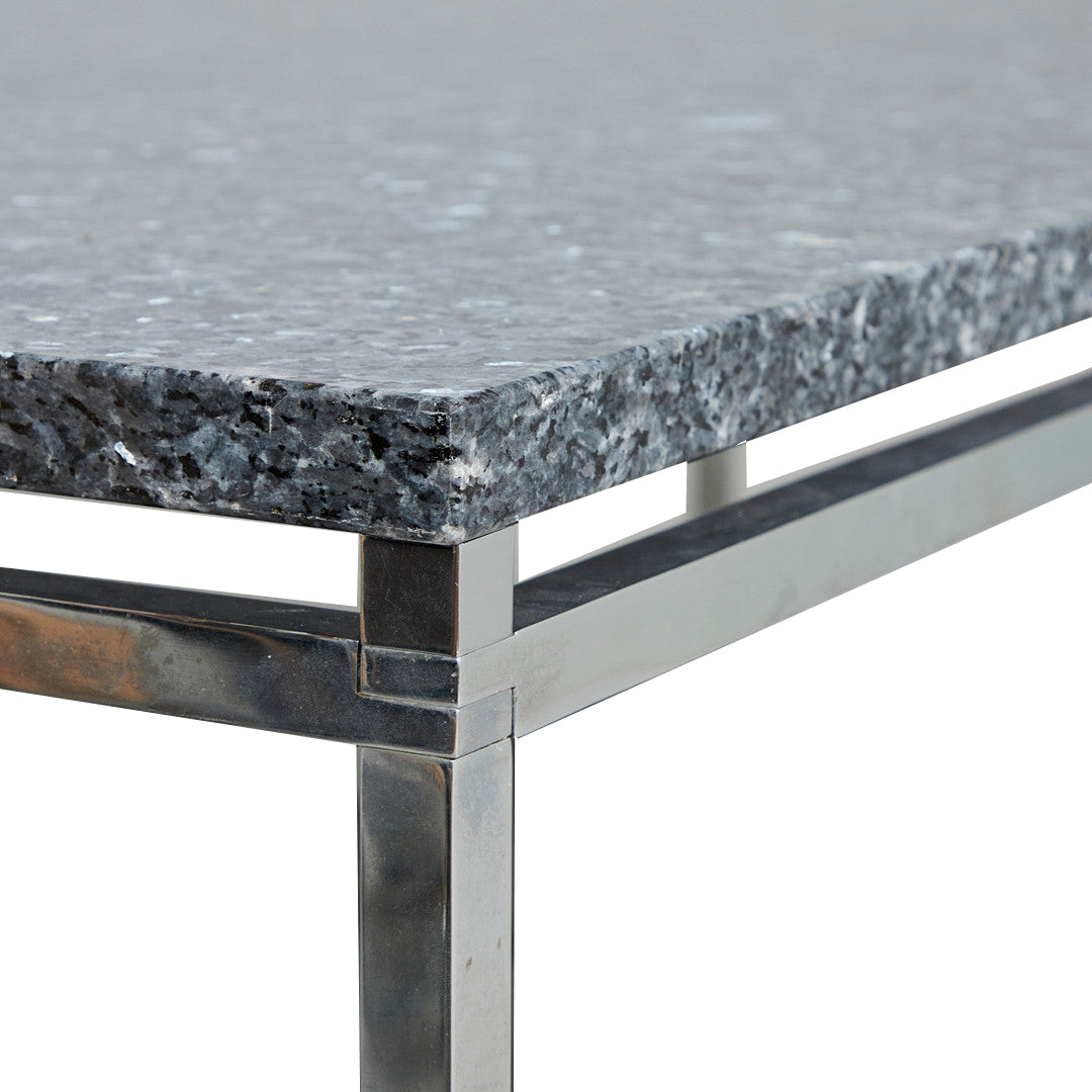 Table basse en Granite et Acier chromé