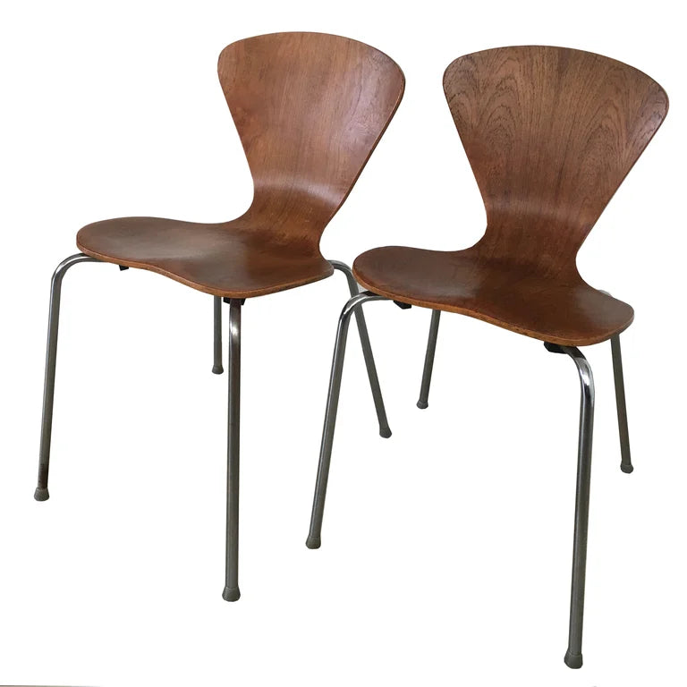 Chaise en bois de teck  courbé , danois 60's
